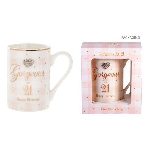 Gibson Gifts Mug Mad Dots - 21st Birthday, Birthday Gift Mug 37050