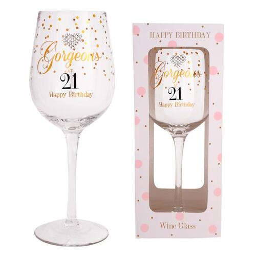 Gibson Gifts Wine Glass Mad Dots - 21st Birthday, Birthday Gift 37063