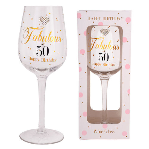 Gibson Gifts Wine Glass Mad Dots - 50th Birthday, Birthday Gift 37066