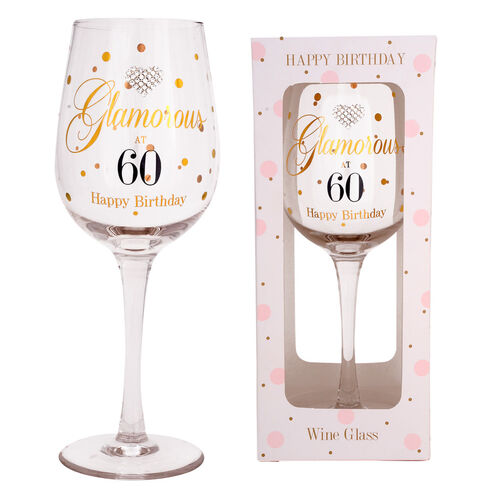 Gibson Gifts Wine Glass Mad Dots - 60th Birthday, Birthday Gift 37067