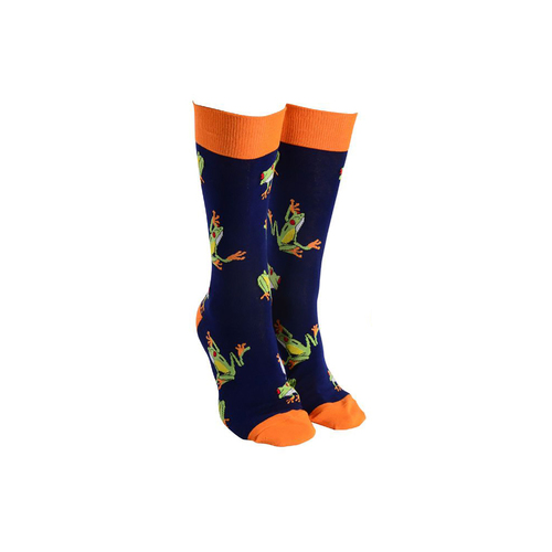 Sock Society Novelty Socks Unisex One Size Aussie Frogs Navy 39464