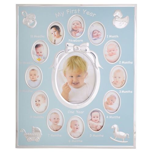 Photo Frame - My First Year, 13 Photo Collage Boy by Gibson Gifts, Baby Gift 39860