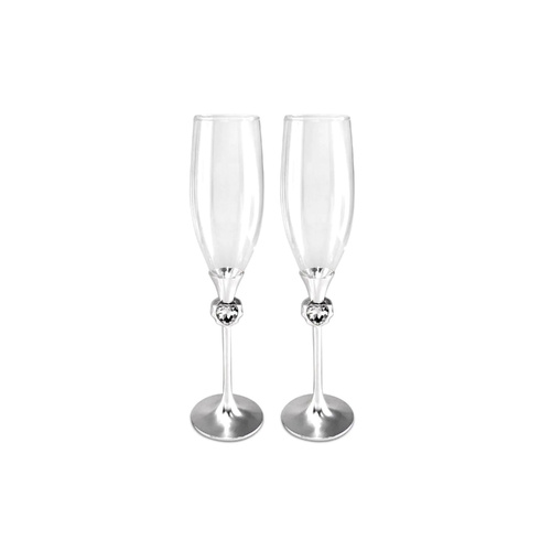 Gibson Gifts Champagne Flute Diamond Heart Set of 2, 51624