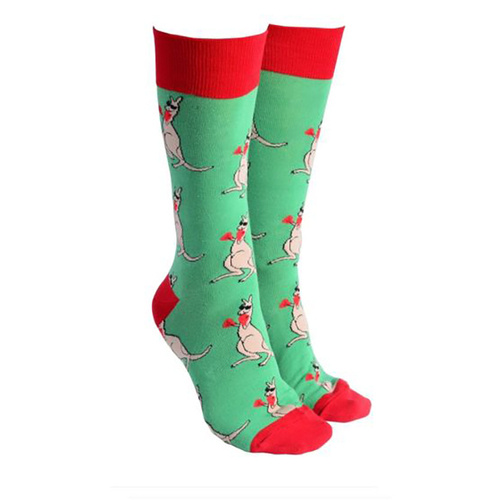 Sock Society Novelty Socks Unisex One Size Boxing Kangaroo Green 52521