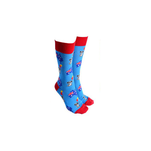 Sock Society Novelty Socks Unisex One Size Koala Balloon Blue 52522
