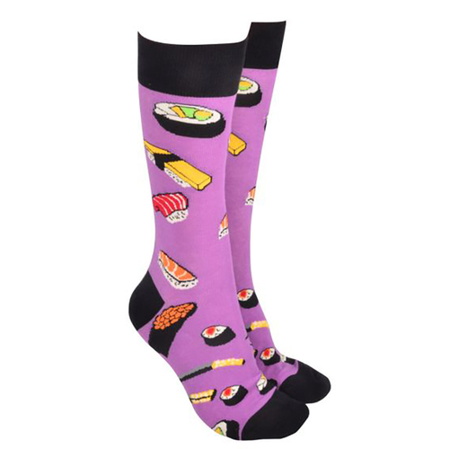 Sock Society Novelty Socks Unisex One Size Sushi Purple 53975