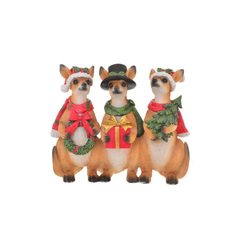 Gibson Gifts Figurine 15cm Christmas Aussie Trio Kangaroo, 56021