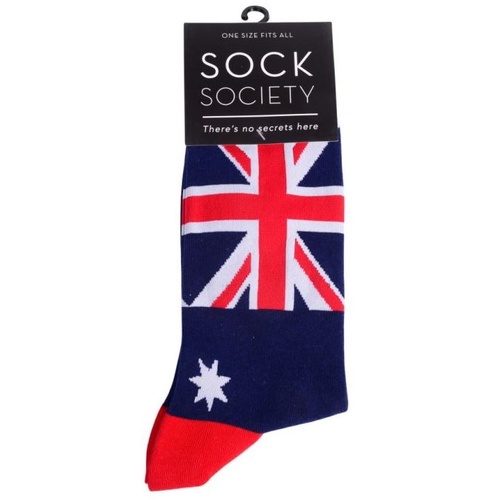 Sock Society Novelty Socks Unisex One Size Aussie Flag Red 87760