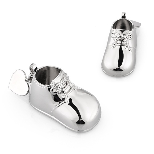 Whitehill Birth Record Keepsake 9cm Shoe Silver Plated, WP3974