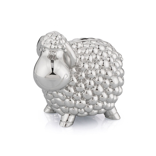 Whitehill Money Bank Sheep Faux Silver, Piggy Bank, Coin Saver, WP4178
