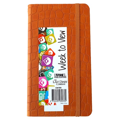 2026 Diary Croc B6 Week to View Casebound Brown Last Diary Company CB67BR