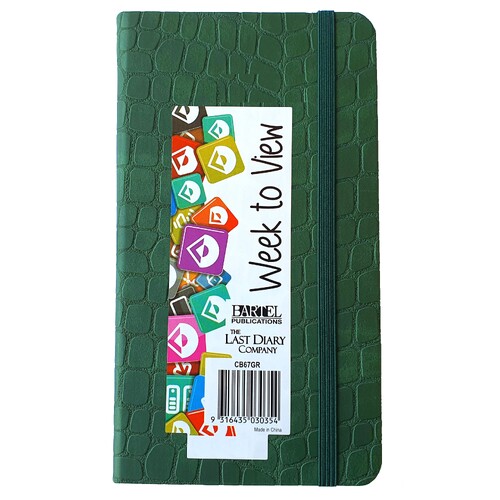 2026 Diary Croc B6 Week to View Casebound Green Last Diary Company CB67GR