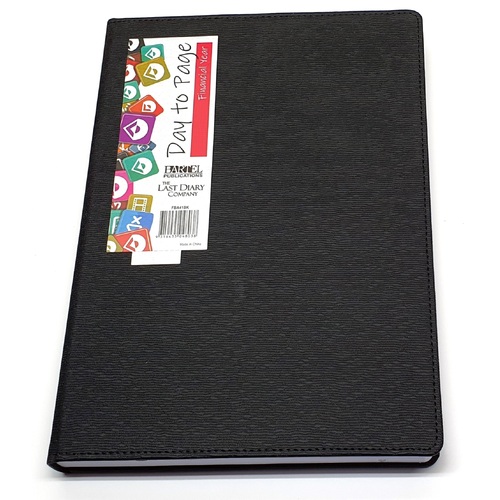 2025-2026 Financial Year Diary Becall A4 Day to Page Black Last Diary Company FBA41BK