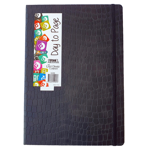 2026 Diary Croc A4 Day to Page Casebound Black Last Diary Company CA41BK