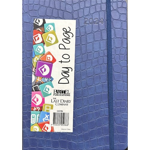 2024 Diary Croc A5 Day to Page Casebound Blue Last Diary Company CA51BL
