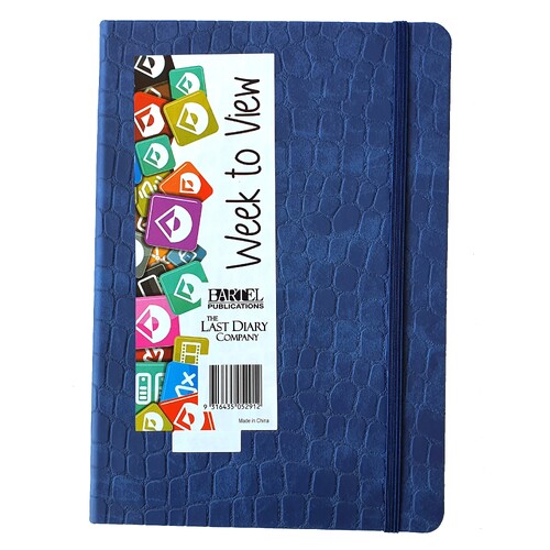 2026 Diary Croc A5 Week to View Casebound Blue Last Diary Company CA57BL