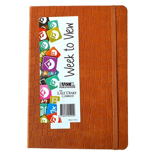 2026 Diary Croc A5 Week to View Casebound Brown Last Diary Company CA57BR