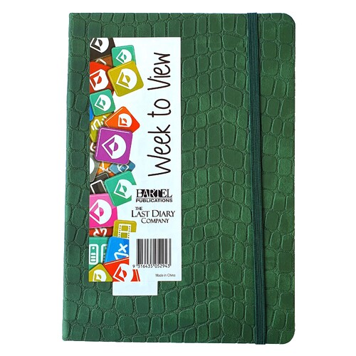 2026 Diary Croc A5 Week to View Casebound Green Last Diary Company CA57GR