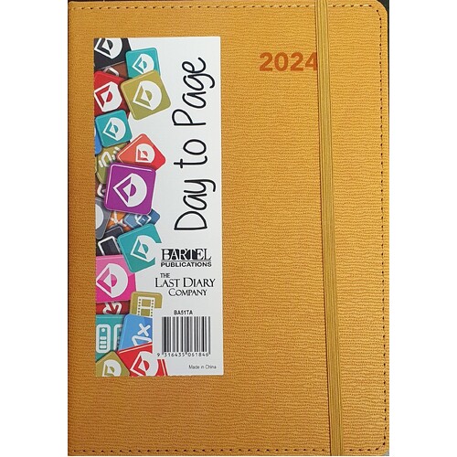 2024 Diary Becall A5 Day to Page Casebound Tan Last Diary Company BA51TA