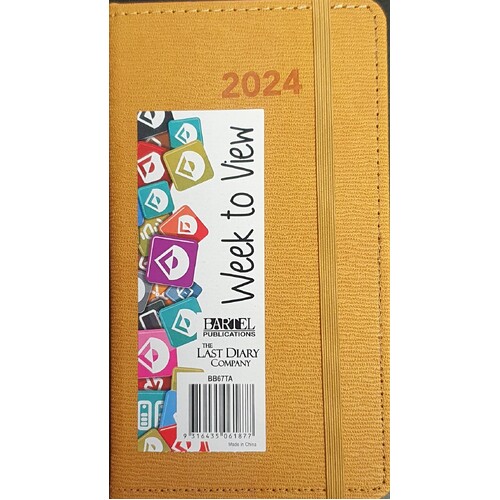 2024 Diary Becall B6 Week to View Casebound Tan Last Diary Company BB67TA