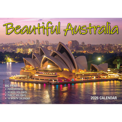 2026 Calendar Big Print Beautiful Australia Horizontal Wall, Bartel BP618