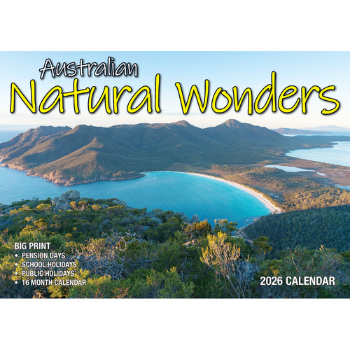 2026 Calendar Big Print Australian Natural Wonders Horizontal Wall, Bartel BP620