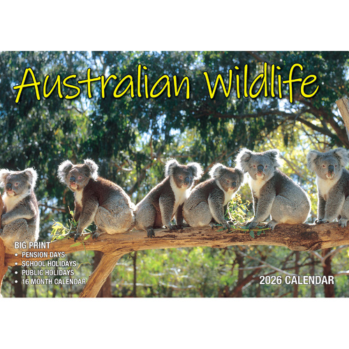 2026 Calendar Big Print Australian Wildlife Horizontal Wall, Bartel BP621
