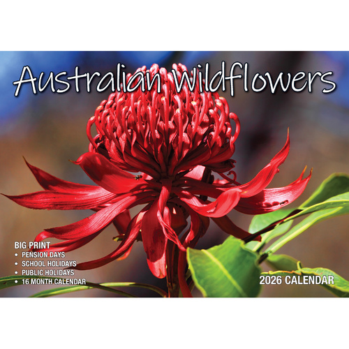 2026 Calendar Big Print Australian Wildflowers Horizontal Wall, Bartel BP623