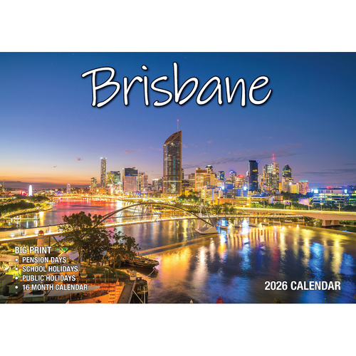 2026 Calendar Big Print Brisbane Horizontal Wall, Bartel BP629