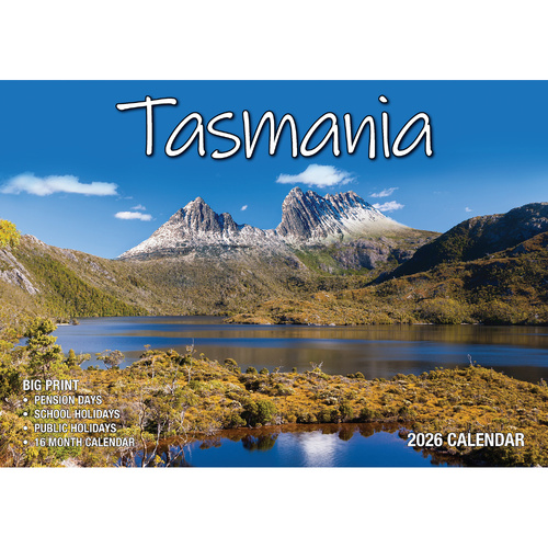 2026 Calendar Big Print Tasmania Horizontal Wall, Bartel BP635