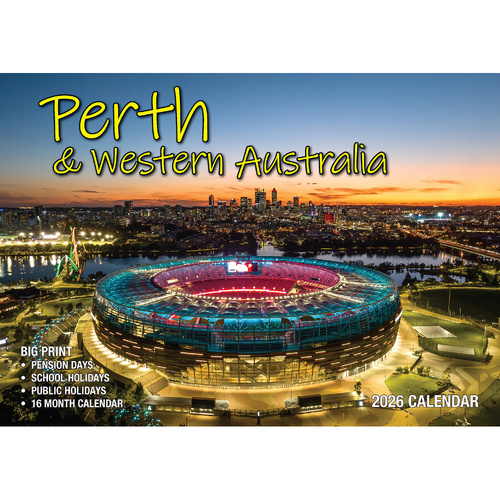 2026 Calendar Big Print Perth & Western Australia Horizontal Wall, Bartel BP637