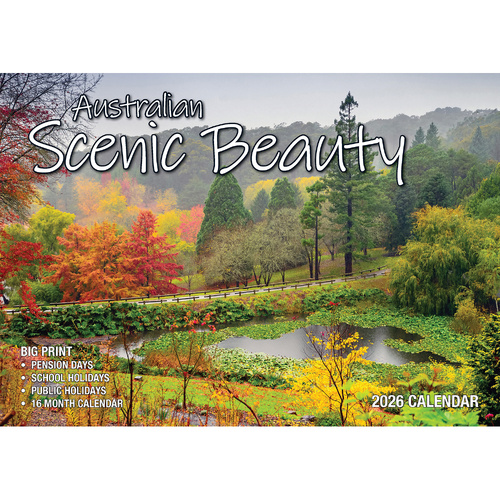 2026 Calendar Big Print Australian Scenic Beauty Horizontal Wall, Bartel BP661