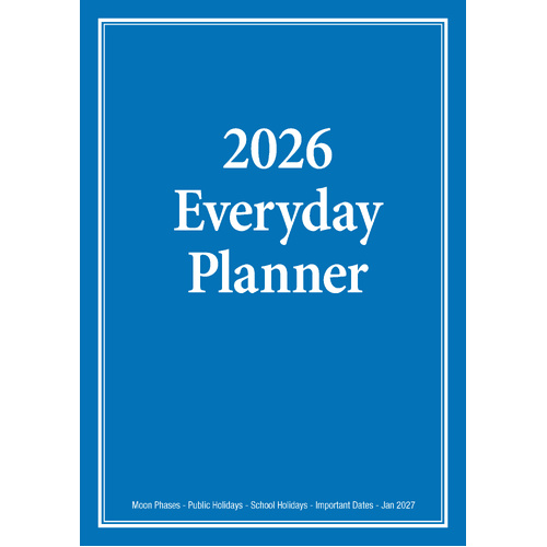 2026 Planner Everyday A4 Month to View Blue, Bartel BG603