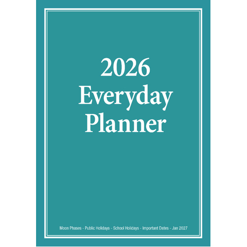 2026 Planner Everyday A4 Month to View Green, Bartel BG603