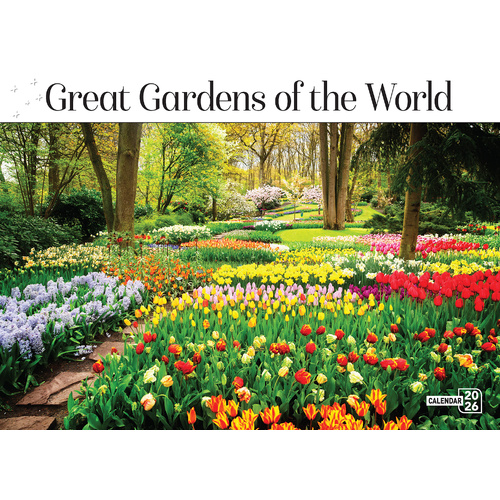 2026 Calendar Prestige Great Gardens of the World 16-Month Horizontal Wall, Bartel CA612