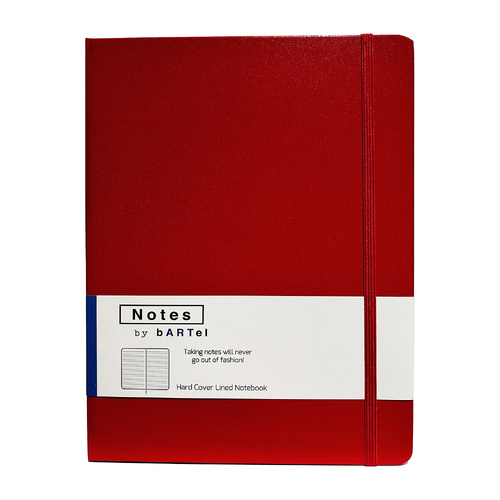 Bartel Notebook Notes by Bartel 19x25cm Hardcover Lined Red NNBR2519RE