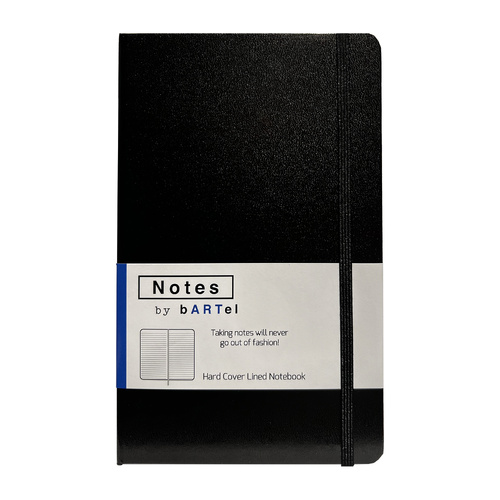 Bartel Notebook Notes by Bartel 13x21cm Hardcover Lined Black NNBR2113BK
