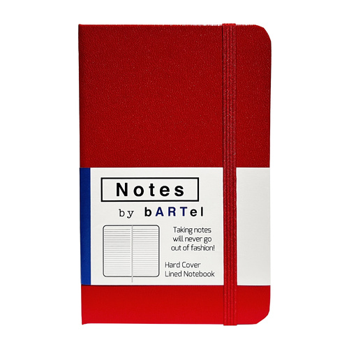 Bartel Notebook Notes by Bartel 9x14cm Hardcover Lined Red NNBR1409RE