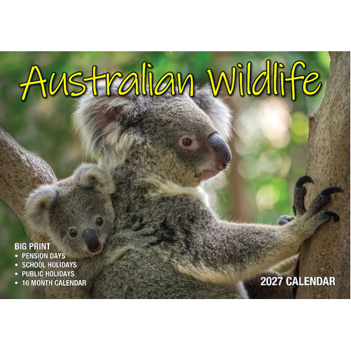 2027 Calendar Bartel Big Print Australian Wildlife Horizontal Wall, BP721