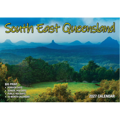 2027 Calendar Bartel Big Print South East Queensland Horizontal Wall, BP728