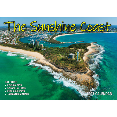 2027 Calendar Bartel Big Print Sunshine Coast Horizontal Wall, BP730