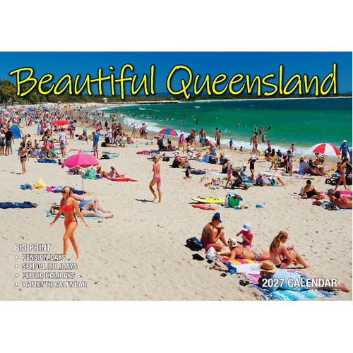 2027 Calendar Bartel Big Print Beautiful Queensland Horizontal Wall, BP733