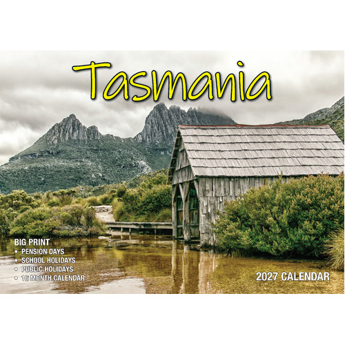 2027 Calendar Bartel Big Print Tasmania Horizontal Wall, BP735