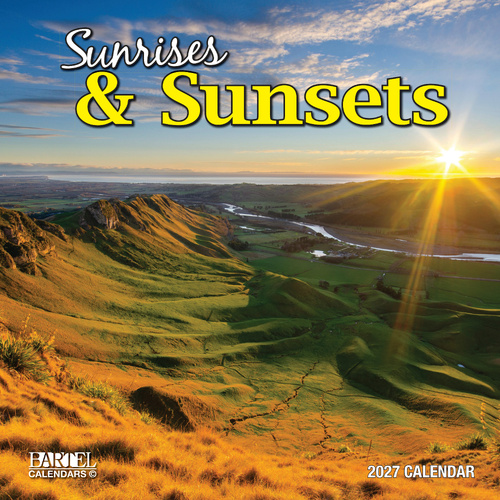 2027 Calendar Bartel Ruby Sunrises & Sunsets Square Wall, RB729