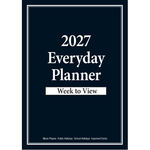 2027 Planner Bartel Calendars Everyday A4 Week to View Black, BG707