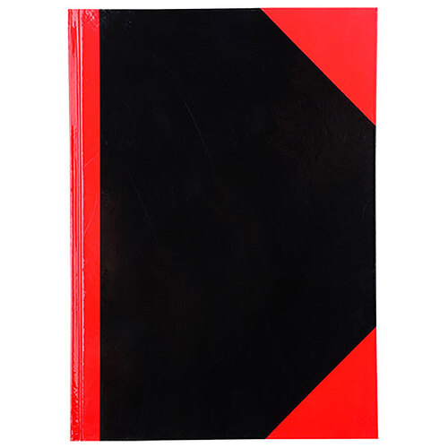Cumberland A4 150 Leaf Ruled Red & Black Notebook Hard Cover (Gloss) 43112