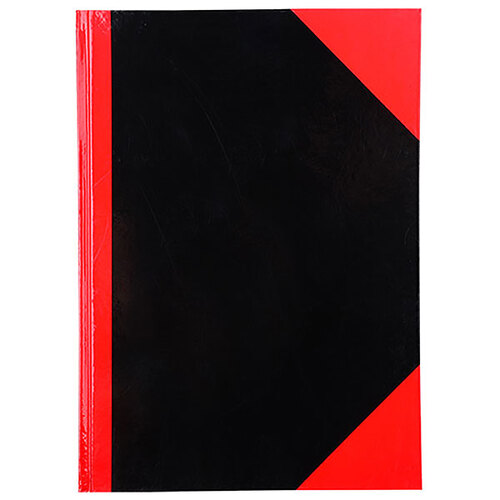 Cumberland Notebook A4 200 Leaf Ruled Red & Black Hard Cover Gloss 43113