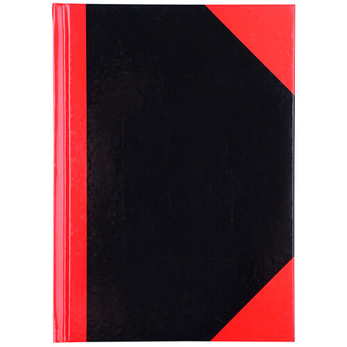 Cumberland A5 100 Leaf Ruled Red & Black Notebook Hard Cover (Gloss) 43108