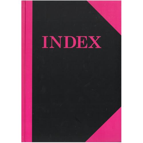 Cumberland A4 Index Book A-Z Ruled Pink & Black Hard Cover 3011