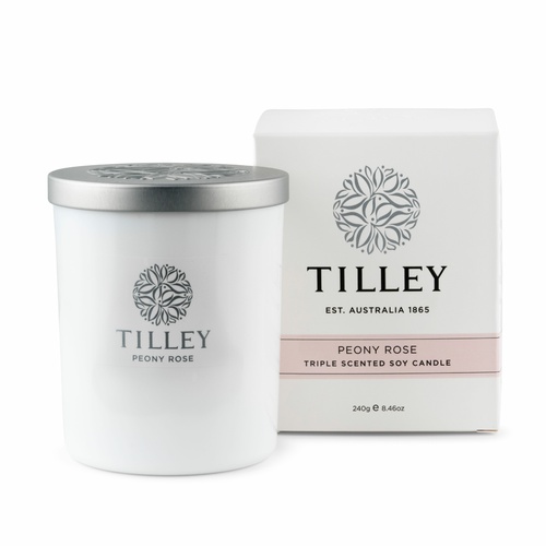 Tilley Triple Scented Soy Candles - Peony Rose